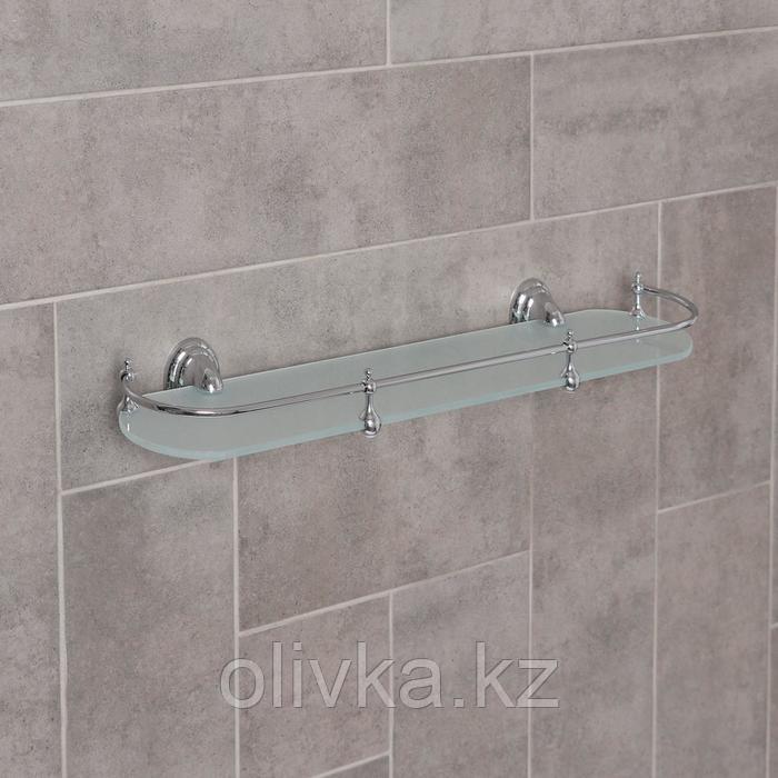 Полка одинарная, с ограничителем Accoona А11110, 52×16,5×6 см, стекло