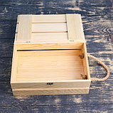 Подарочный ящик 30×20×10 см деревянный с откидной крышкой, с замком, ручка Дарим Красиво, фото 2