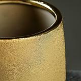 Кашпо керамическое "Золотое" 14,5*14,5*10см, фото 3