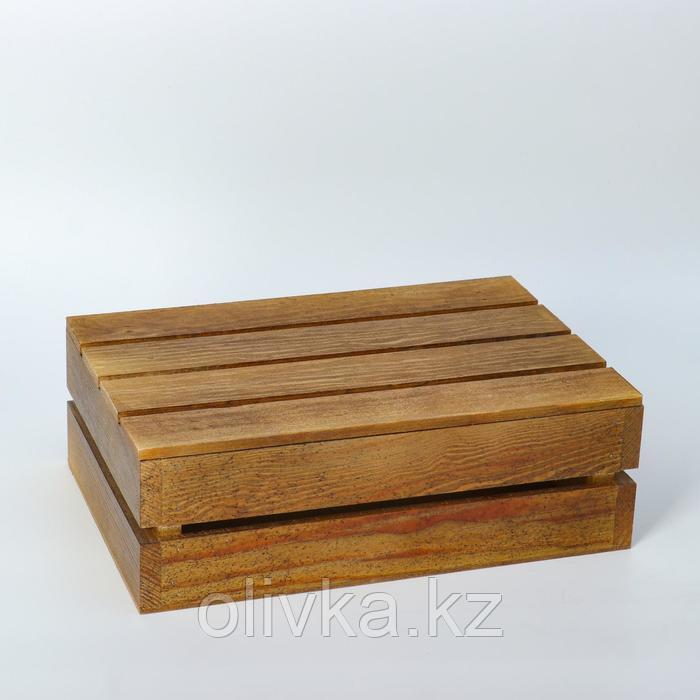 Кашпо деревянное 30×20×10 см, брашированное