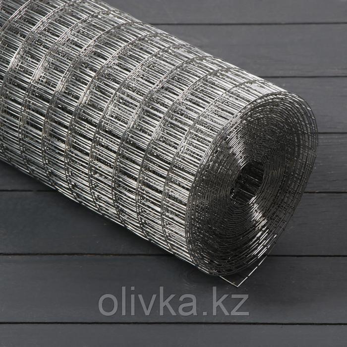 Сетка оцинкованная сварная 1,5 х 25 м, ячейка 12,5 х 25 мм, d=1,6 мм, металл
