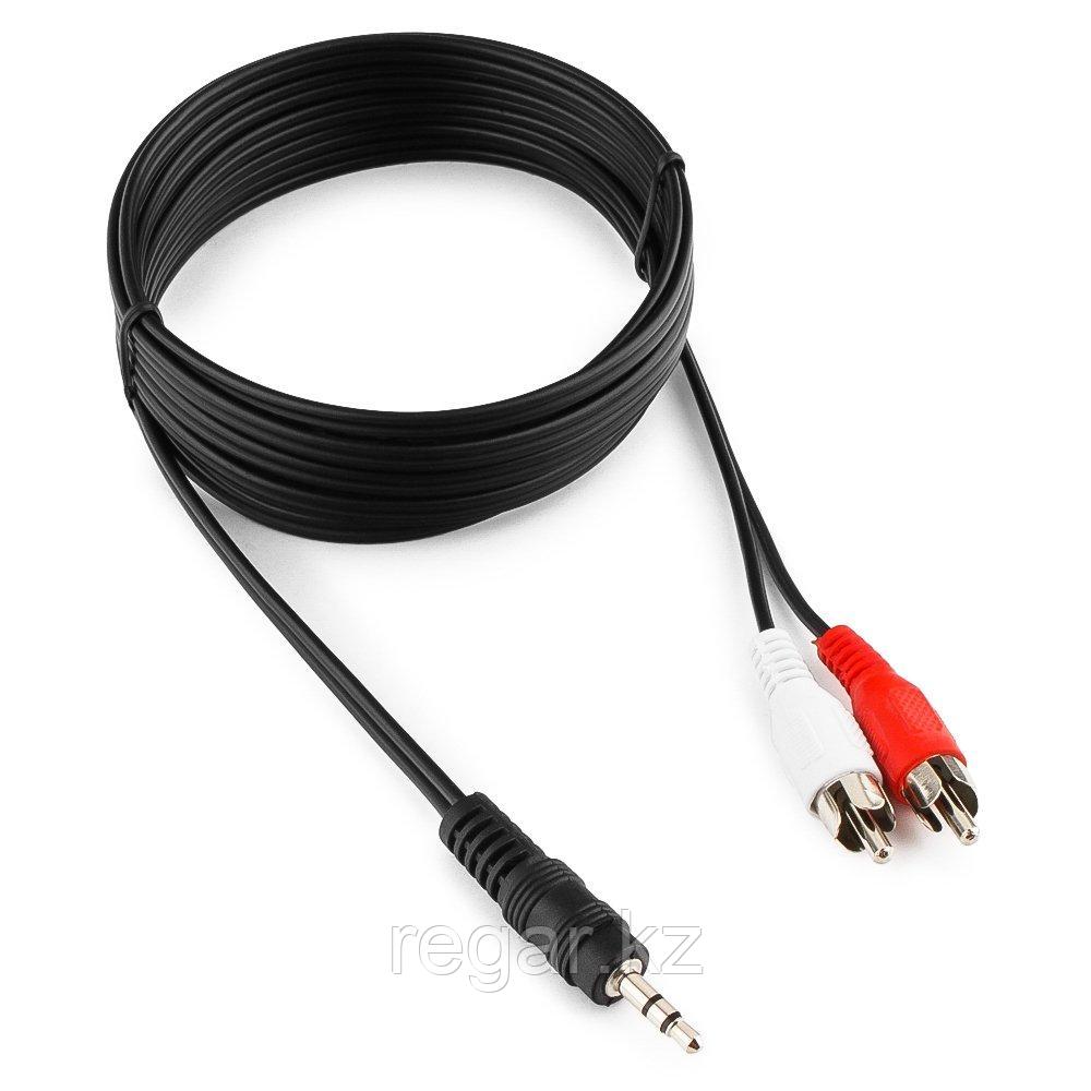 Кабель аудио Cablexpert CCA-458-2.5M, джек3.5 / 2xRCA, 2.5м