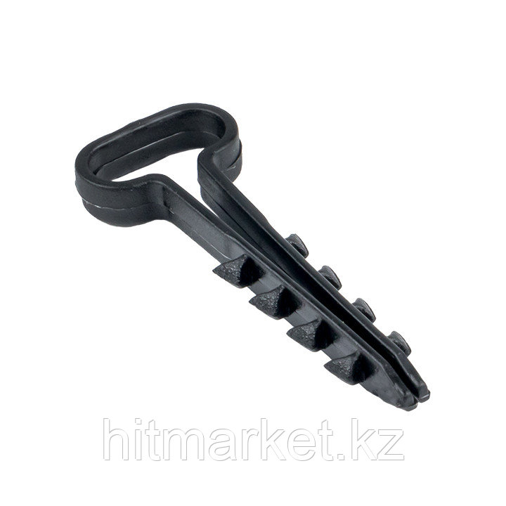 Дюбель-хомут (6х12 мм) для плоского кабеля черный (10 шт.) EKF