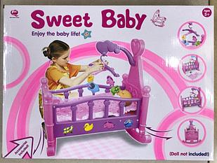 Кроватка для кукол детская Sweet Baby качалка с мобиле