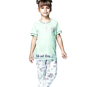 Пижама детская девичья  4/104 см - Салатовый