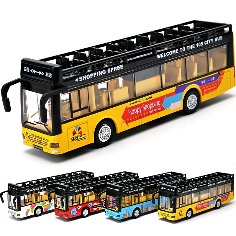 Игрушечный транспорт двухярусный автобус 1:36 18 см - фото 9 - id-p89171546