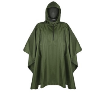 Универсальное многоразовое пончо от дождя для пеших прогулок (дождевик) Цвет: зеленый - фото 3 - id-p89171629