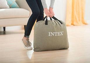 Кровать двуспальная с подголовником надувная со встроенным насосом INTEX 64136 Pillow Rest Raised Bed (64136,, фото 5