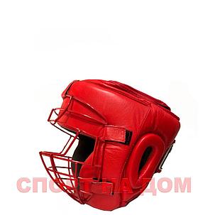 Шлем АРБ с решёткой (красный-кожа) L, фото 2