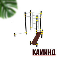 Воркаут 21 Воркаут-комплекс: 3 турника, шведская стенка, перекладина для отжиманий и наклонная скамья