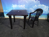 Комплект стол, кресла пластиковые «Венеция», цвет шоколад, фото 1