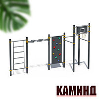 Спортивная площадка Воркаут 41 комплекс со скалодромом и баскетбольным кольцом для взрослых и детей