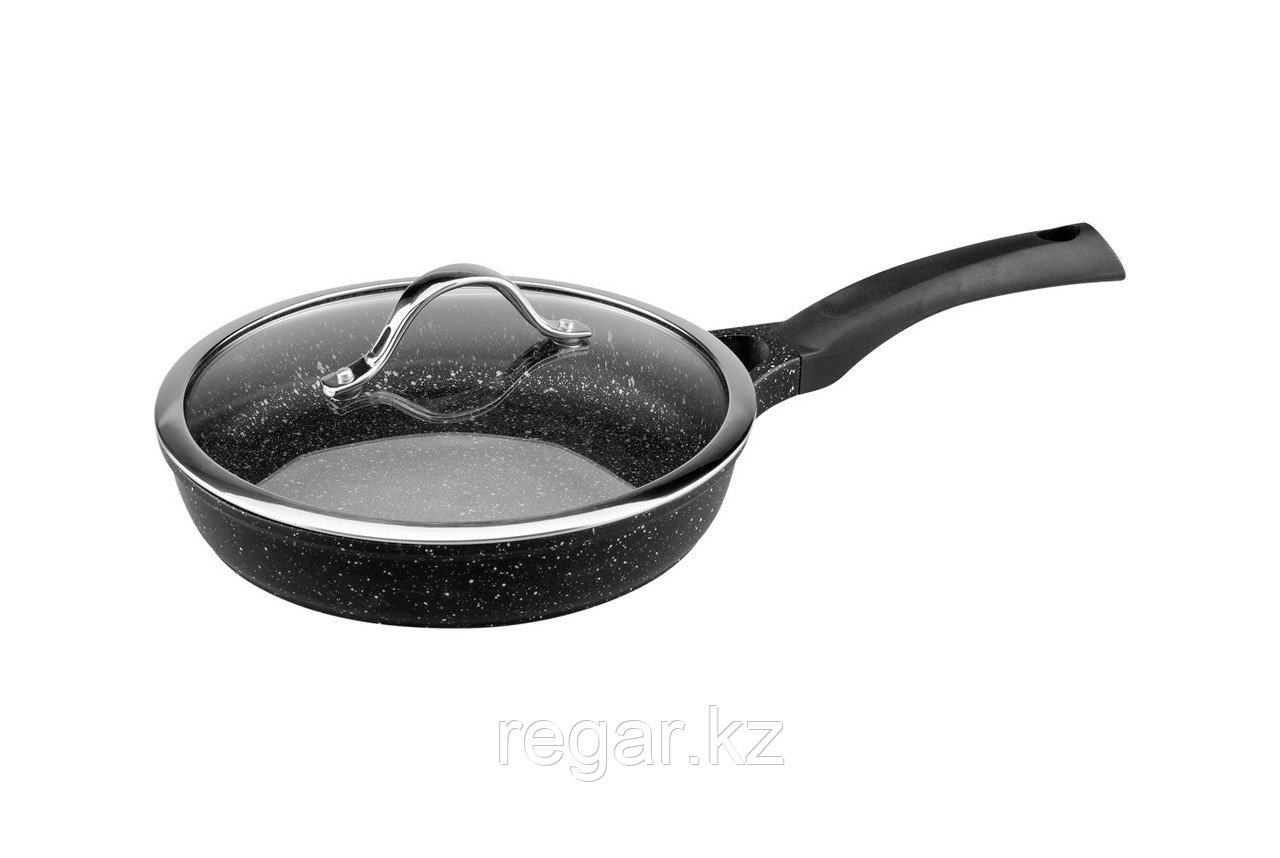Сковорода VINZER Premium Granite Induction 89454 с крышкой 24 см