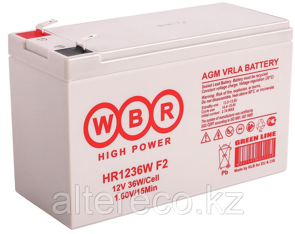 Аккумулятор WBR HR1236W (12В, 9Ач), фото 2