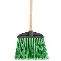 Метла полипропиленовая веерная распушенная деревянный черенок 345 х 200 х 1420 мм Сибртех 63230 (002