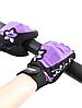 Перчатки для фитнеса женские замшевые X11, черно-фиолетовые, M