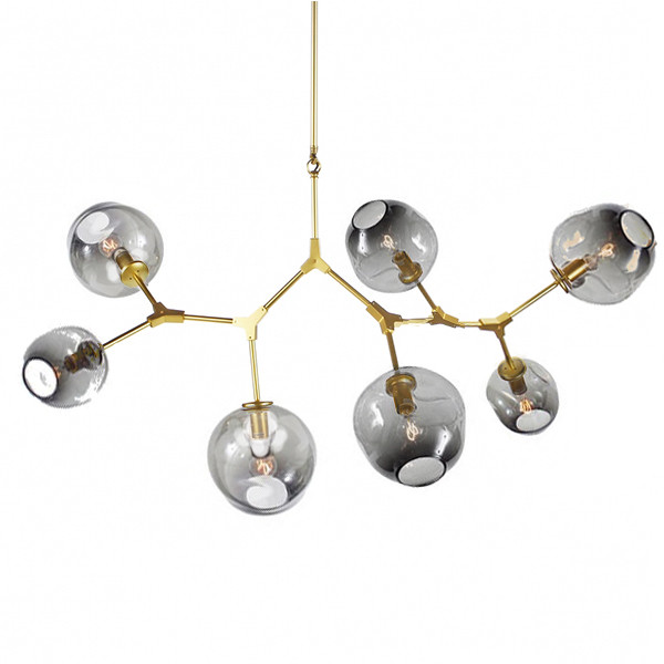 Дизайнерский Светильник подвесной Branching Bubble Chandelier - 7 Light (gold-smoky) - фото 1 - id-p89218177