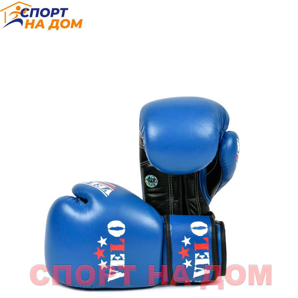 Бокс перчатки Velo AIBA (кожа-синий) 12 OZ