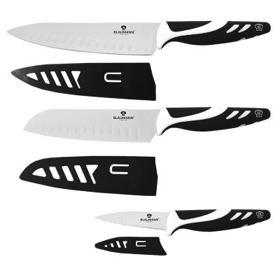 Набор ножей Blaumann BL-5020 black, 3 ПР (Berlinger Haus, Венгрия)