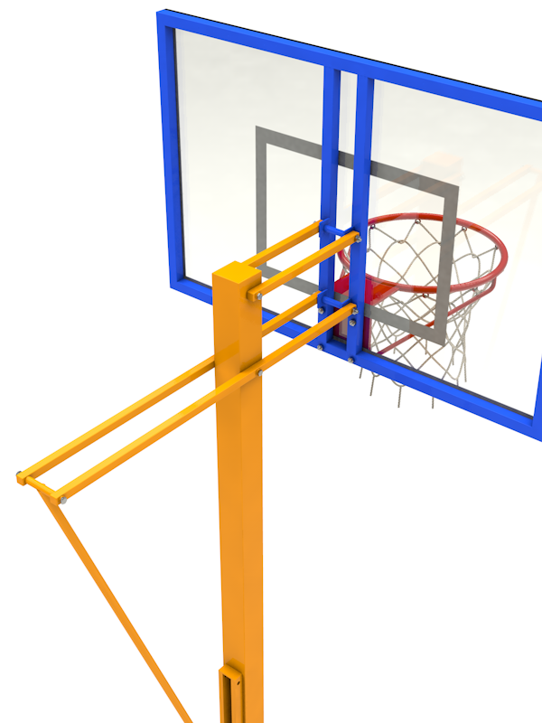Мобильная баскетбольная разборная стойка с регулировкой высоты - фото 2 - id-p89228383