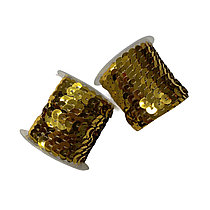 Шнур для рукоделий -пайетки на нитке золото