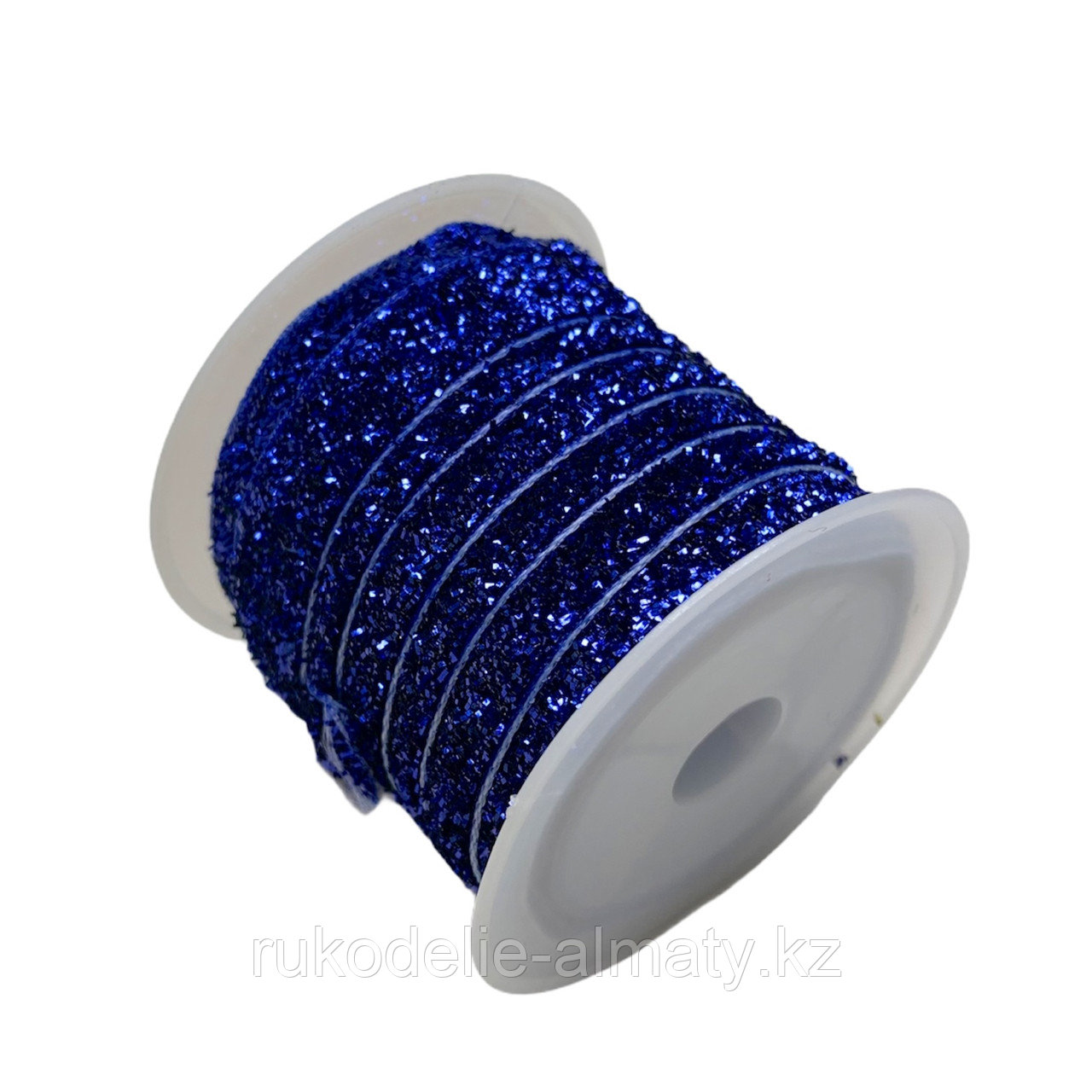 Шнур для рукоделий -лента бархатная глитерная синий - фото 1 - id-p89228814