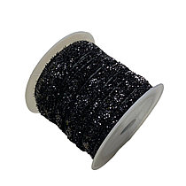 Шнур для рукоделий -лента бархатная глитерная черный
