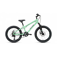 Велосипед ALTAIR MTB HT 20 2.0 disc (20" 6 ск. рост 10.5") 2020-2021, мятный/черный, RBKT11N06004