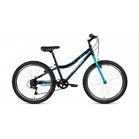 Велосипед ALTAIR MTB HT 24 1.0 (24" 6 ск. рост 12") 2020-2021, темно-синий/мятный, RBKT11N46003