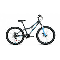 Велосипед ALTAIR MTB HT 24 2.0 disc (24" 6 ск. рост 12") 2020-2021, темно-серый/голубой, RBKT11N4P00