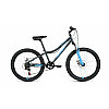 Велосипед ALTAIR MTB HT 24 2.0 disc (24" 6 ск. рост 12") 2020-2021, черный/бирюзовый, RBKT11N4P002