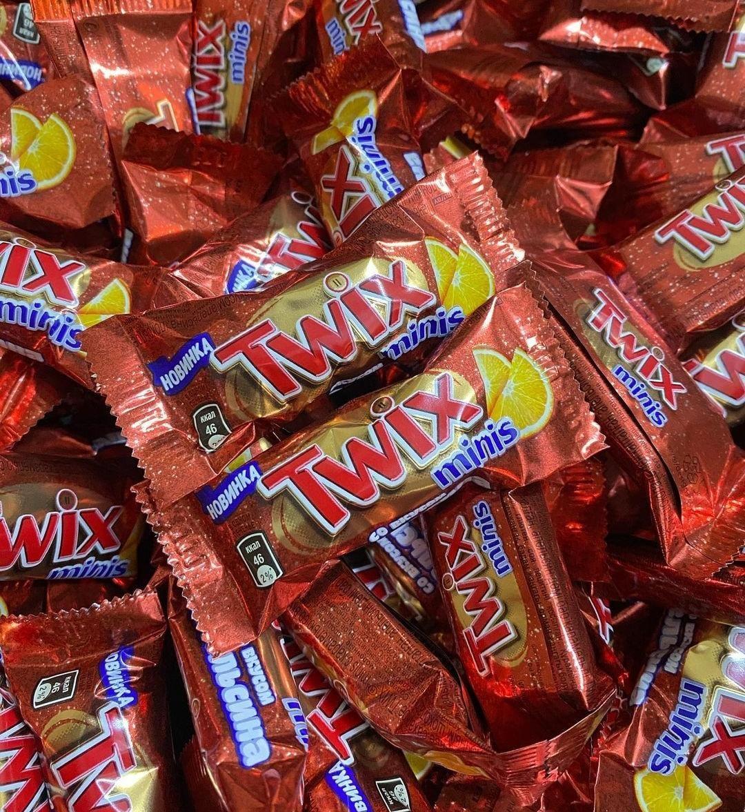 Шоколадные батончики Twix minis (Твикс мини) "Апельсин" 1кг /на вес/