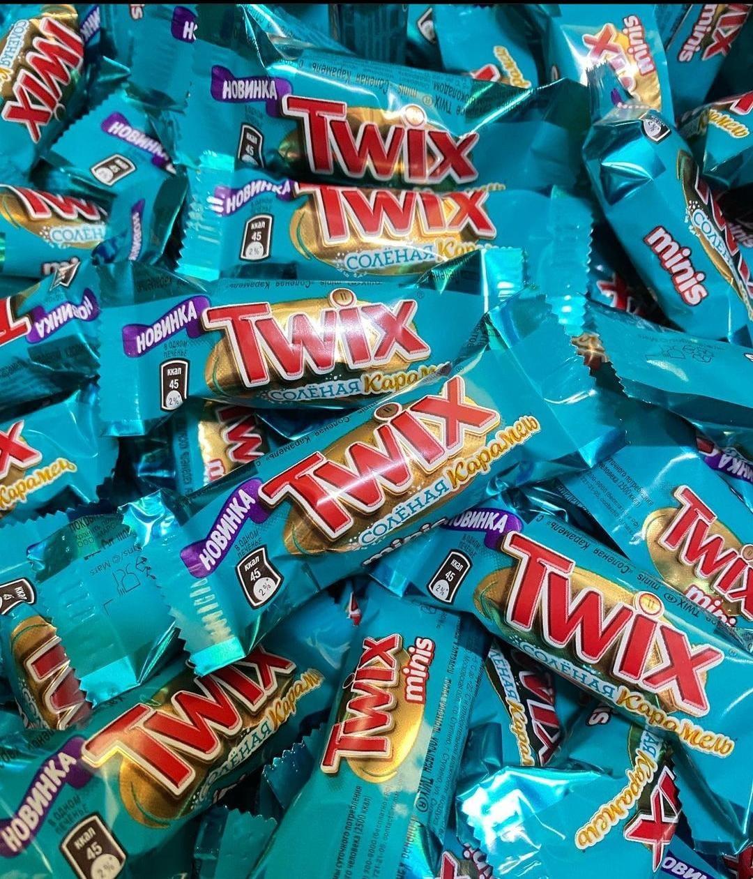 Шоколадные батончики Twix minis (Твикс мини) "соленая карамель" 1кг /на вес/