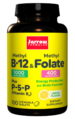 Jarrow Formulas, Метил B-12 и метилфолат со вкусом лимона, 1000 мкг / 400 мкг, 100 леденцов