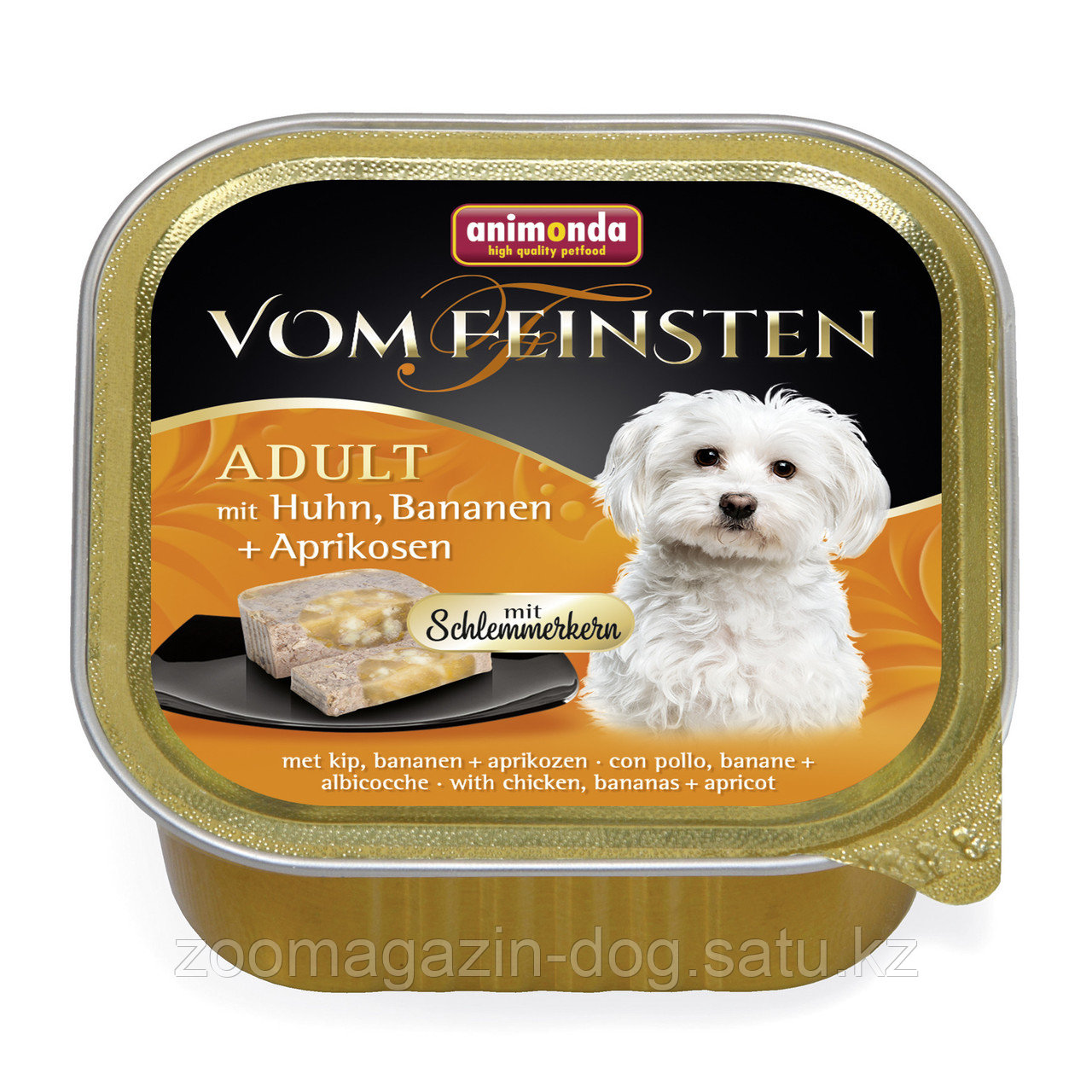 Консервы Vom Feinsten Adult с курицей бананом и абрикосами для собак, 150 гр
