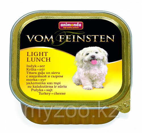 Консервы Vom Feinsten LIGHT LUNCH облегченное меню с индейкой и сыром д/собак, 150 гр