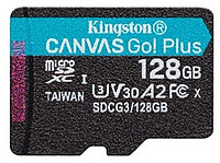 Kingston SDCG3/128GBSP Карта памяти MicroSD 128GB Class 10microSDXC Canvas Go Plus U3 V30, без адаптера