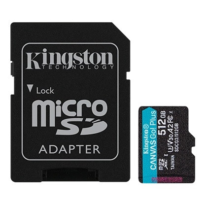 Kingston SDCG3/512GBSP карта памяти 512GB microSDXC Go U3 V30 Card без адаптера