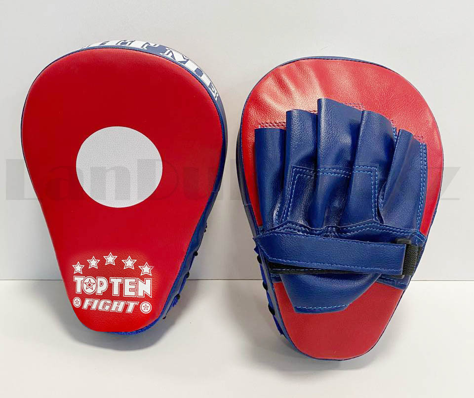 Лапа-перчатка для бокса вогнутая Top ten красная с синей перчаткой - фото 6 - id-p89256588