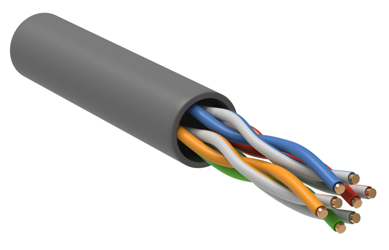 Кабель ITK U/UTP кат.5E 4х2х24AWG PVC серый (305м)