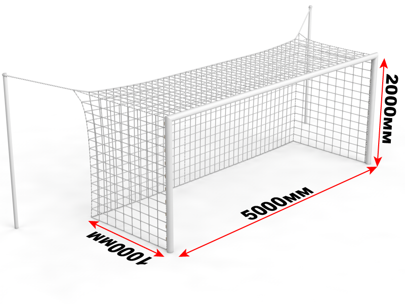 Ворота футбольные стационарные со стойками натяжения (5х2 м), фото 1