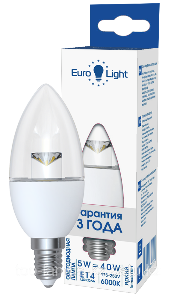 Светодиодная лампа EL-225-C37-5-6K-E14-CL Etalin