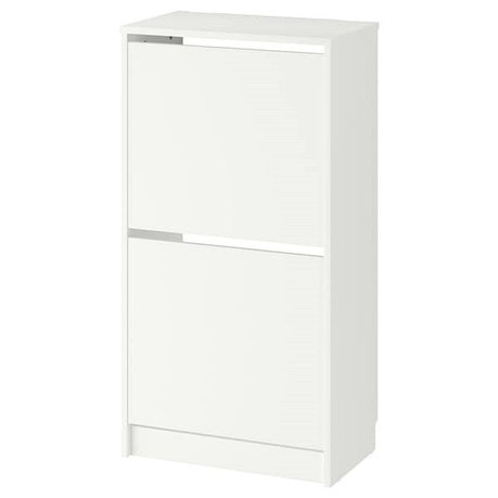 Шкаф для обуви с 2 отделениями БИССА белый ИКЕА, IKEA, фото 2