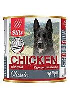 Влажный корм для собак всех пород и возрастов Blitz Chicken&Veal с курицей и телятиной
