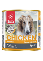 Влажный корм для собак всех пород и возрастов Blitz Chicken&Rice с курицей и рисом