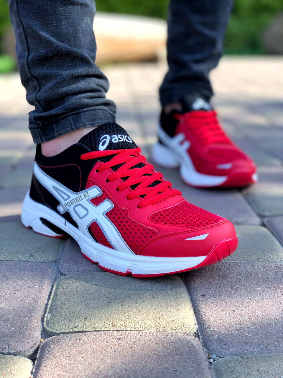 Кросс asics lyteracer красно бел - фото 2 - id-p89287929