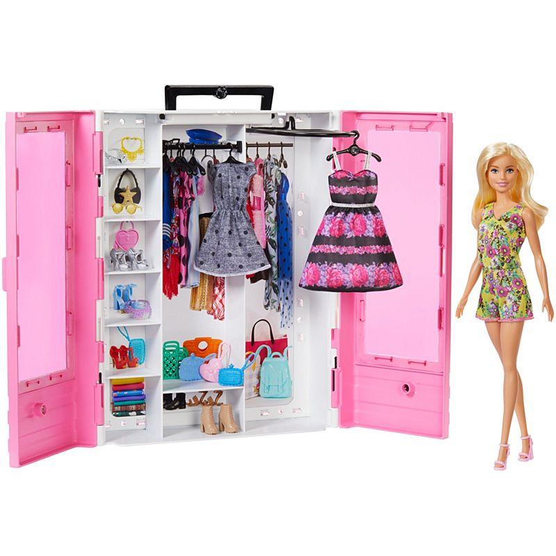 Barbie "Игра с модой" Игровой набор шкаф чемодан с куклой Барби и аксессуарами - фото 1 - id-p89278174