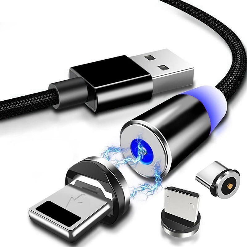 Магнитный USB-кабель для зарядки смартфона 3 в 1.Micro-USB, Mini-USB, Type C.