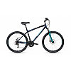 Велосипед ALTAIR MTB HT 26 2.0 disc (26" 21 ск. рост 17") 2020-2021, темно-синий/бирюзовый, RBKT1MN6