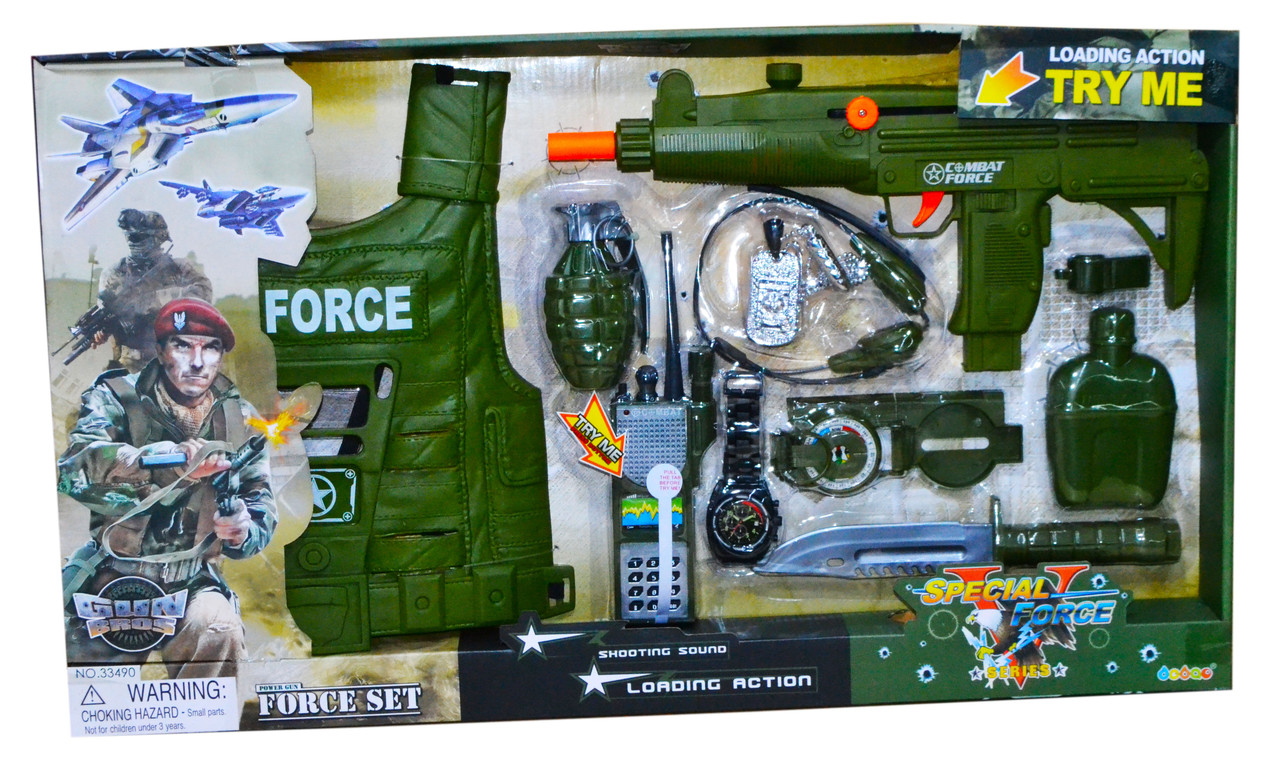 33490 Военный набор Force Set с жилетом 11 предметов 66*38
